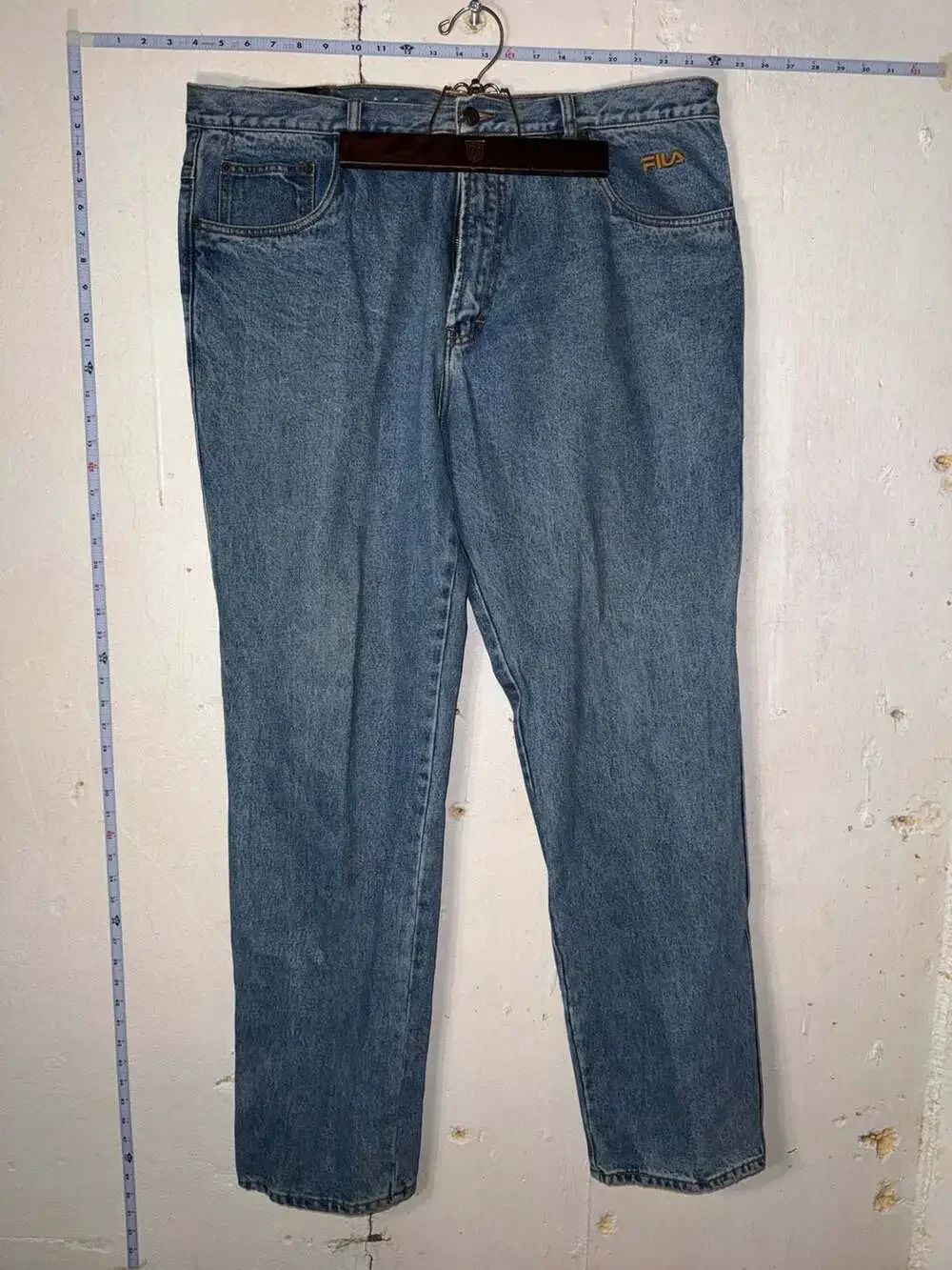 Vintage Fila Relaxed Fit Straight Leg Blue Denim Jeans Size 37x31